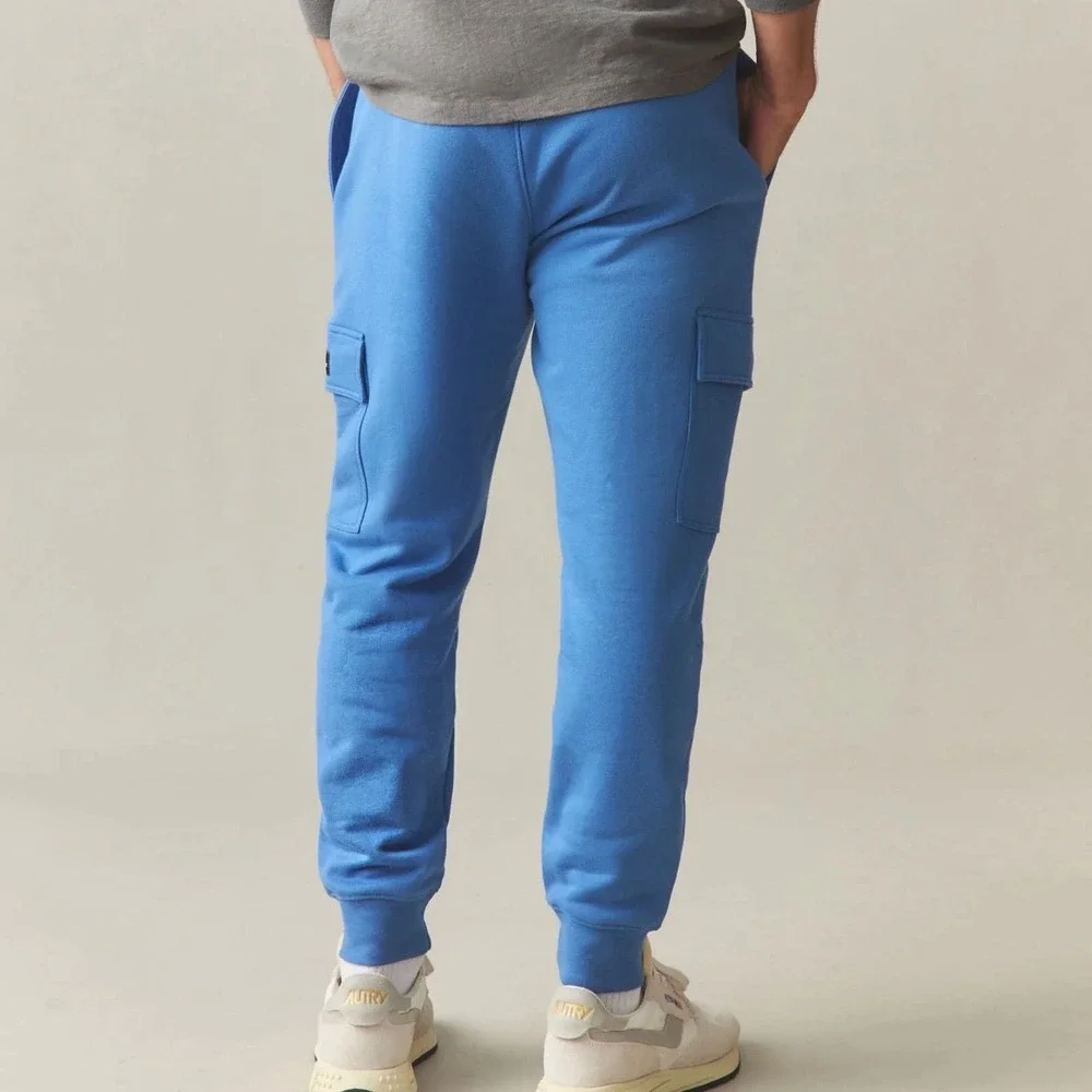 NWOT American Giant Men's Cargo Jogger XL Bright Cobalt Blue Sweatpants - Picture 3 of 12